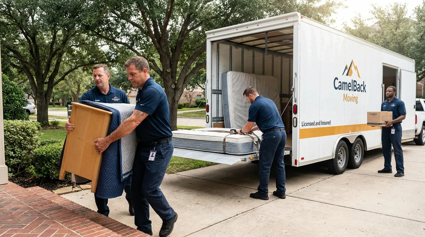 Crew loading residential truck for cross-state move from Jackson, AL