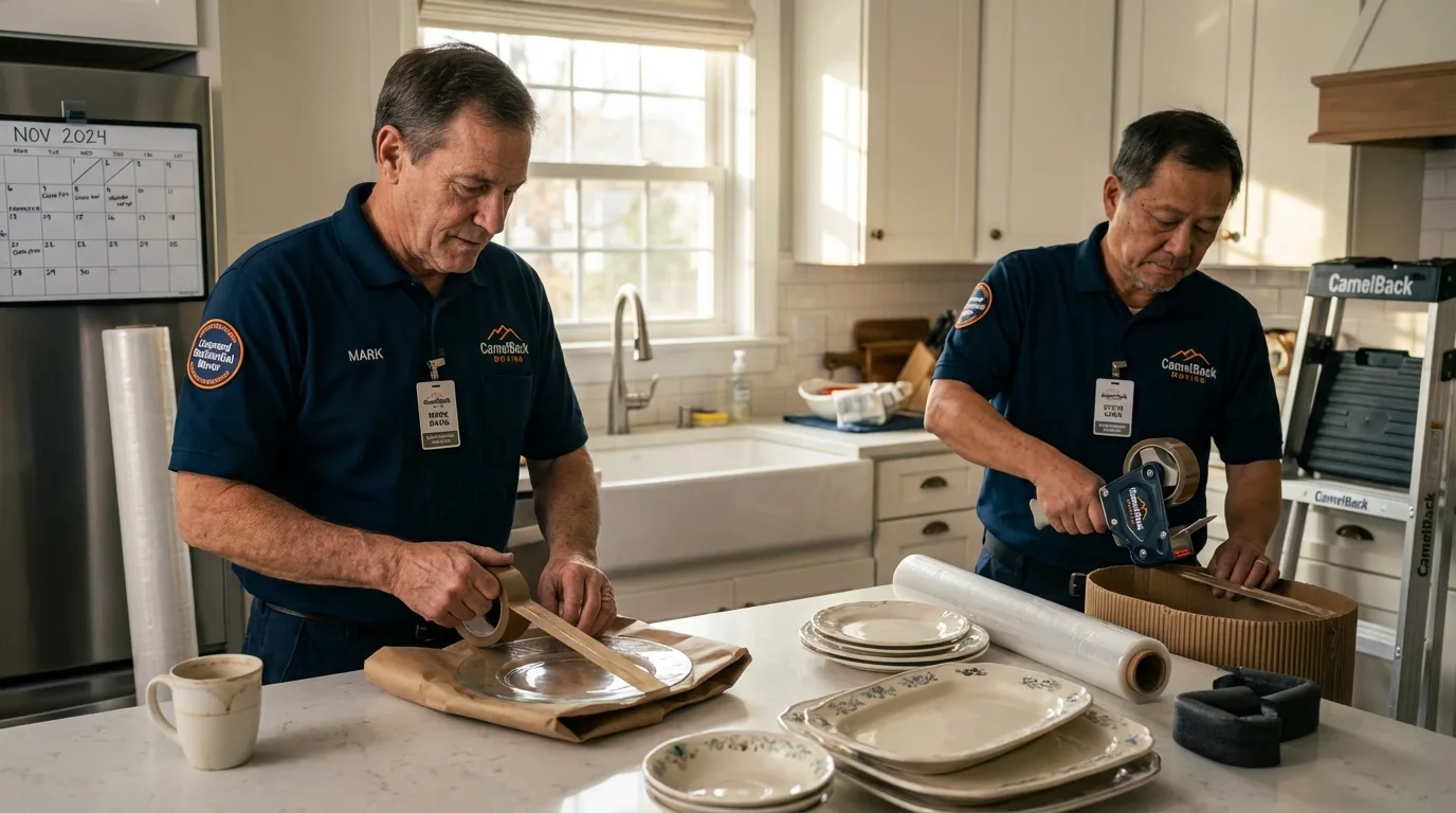 Professional crew packing kitchen dishware in Jackson, AL